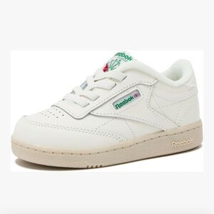 Reebok Kids Cream Sneakers with Green Accents